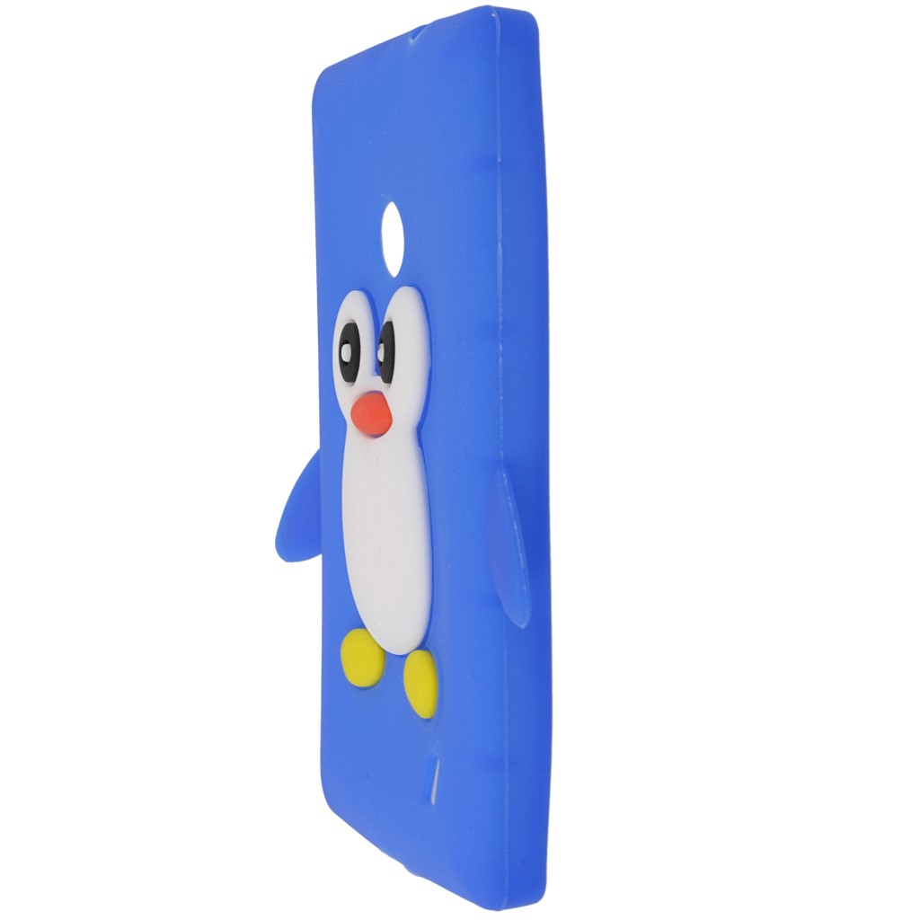 Pokrowiec etui silikonowe 3D Pingwin niebieskie NOKIA Lumia 520 / 5