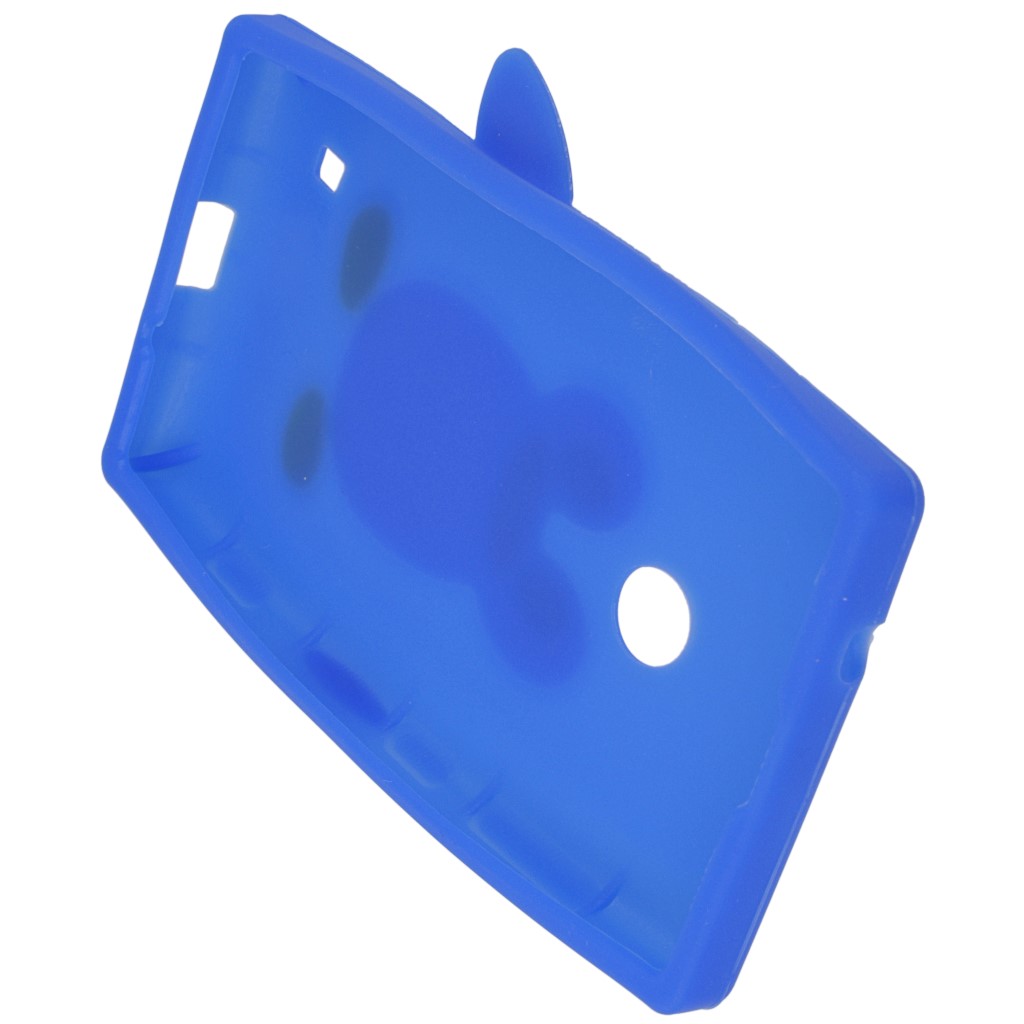 Pokrowiec etui silikonowe 3D Pingwin niebieskie NOKIA Lumia 520 / 8
