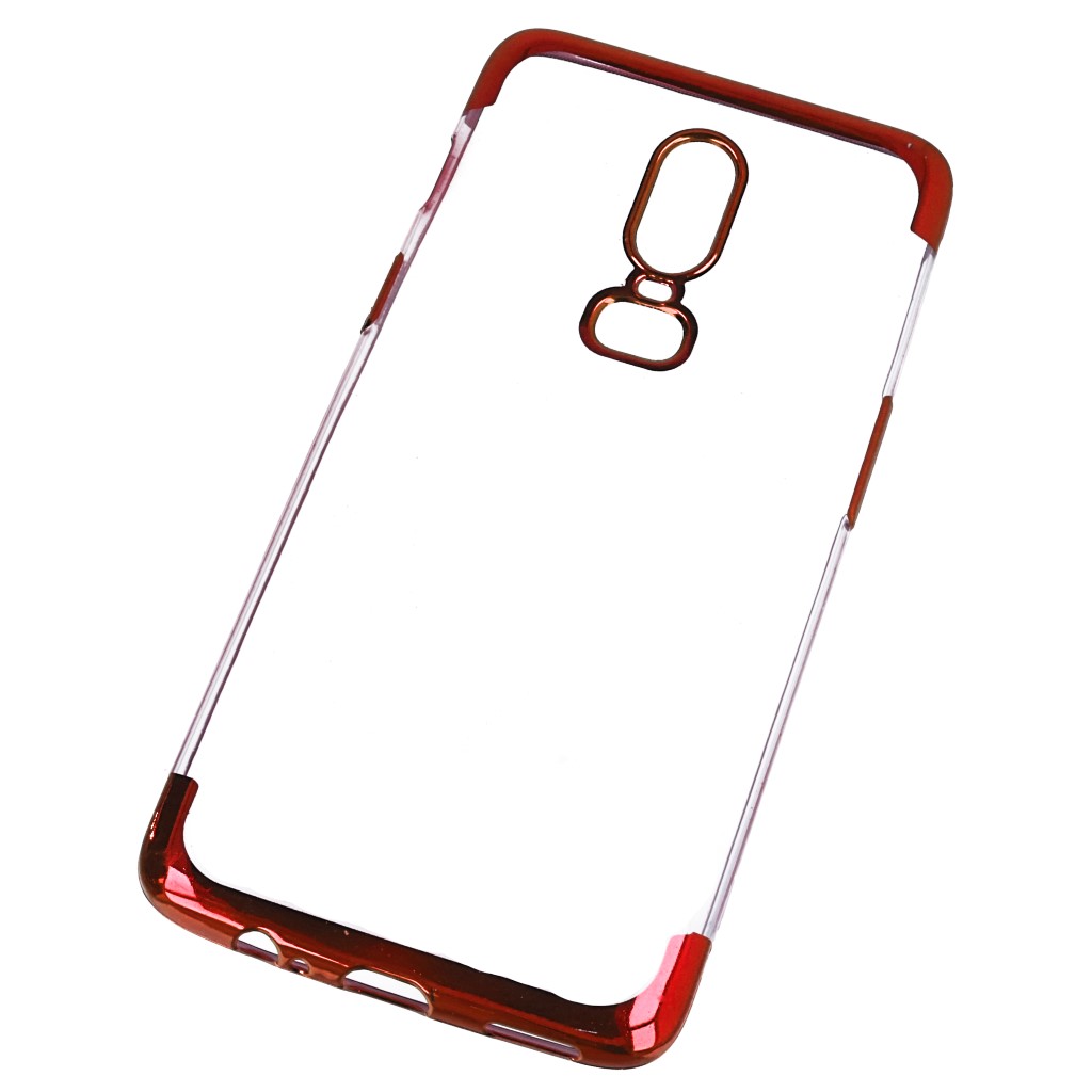 Pokrowiec etui silikonowe z ramk Elegance czerwony OnePlus 6