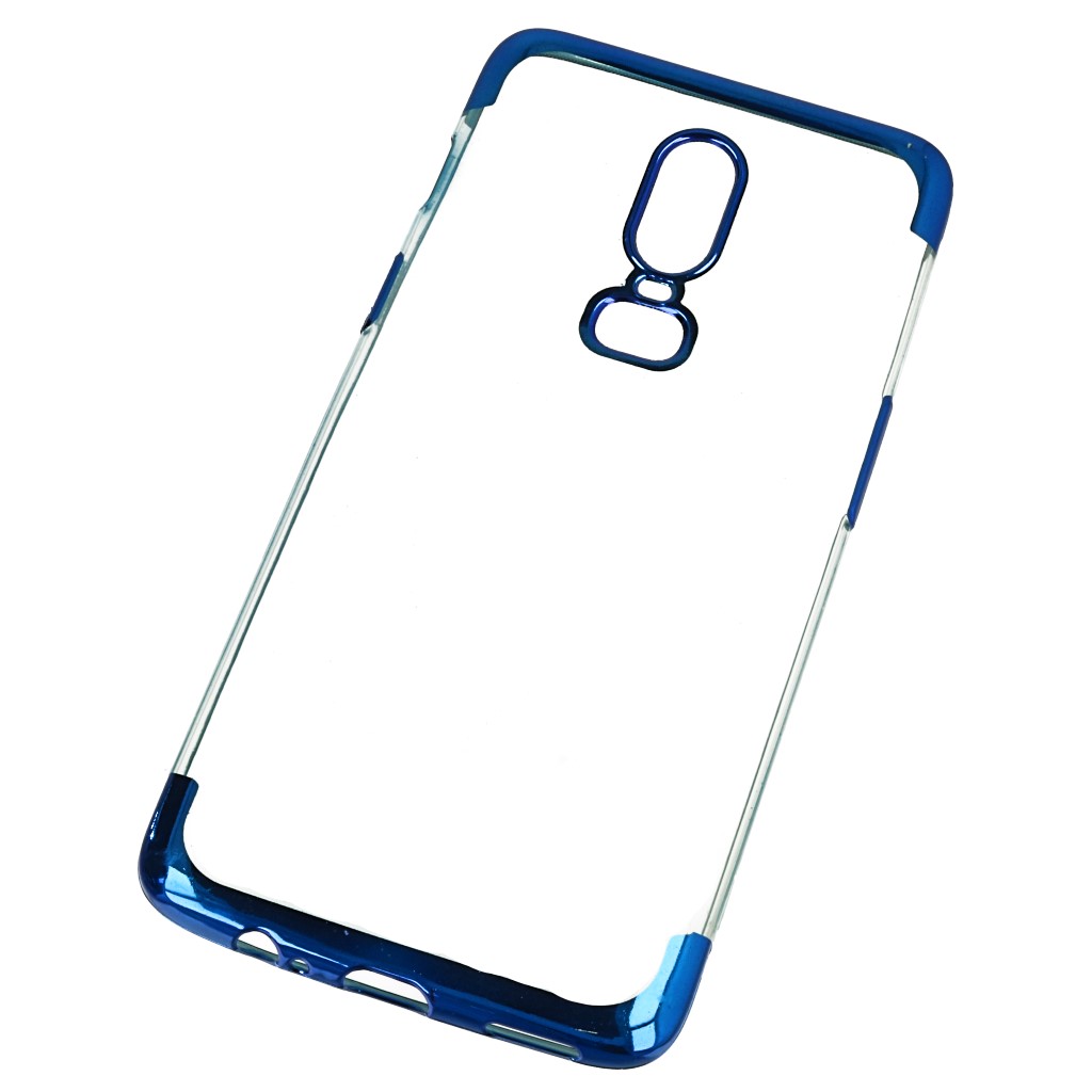 Pokrowiec etui silikonowe z ramk Elegance niebieskie OnePlus 6