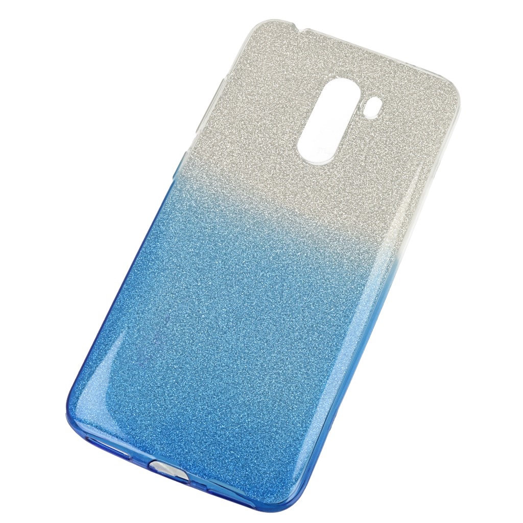 Pokrowiec etui z brokatem Bling Ombre niebieskie Xiaomi Pocophone F1