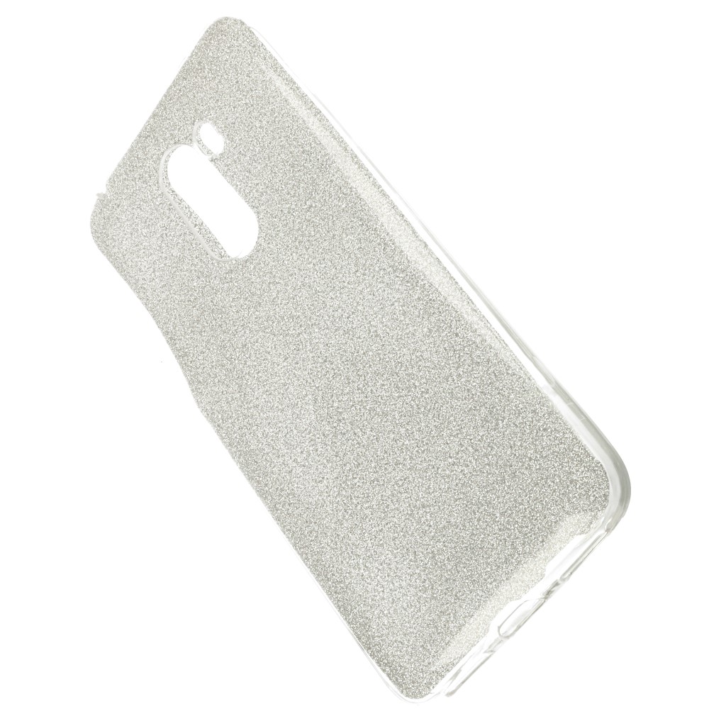 Pokrowiec etui z brokatem Bling Ombre srebrne Xiaomi Pocophone F1 / 4