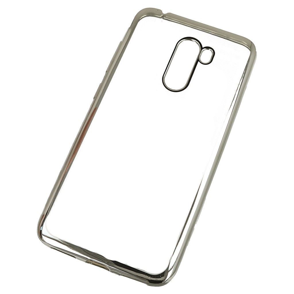 Pokrowiec etui elowe Ultracienkie z ramk srebrne Xiaomi Pocophone F1