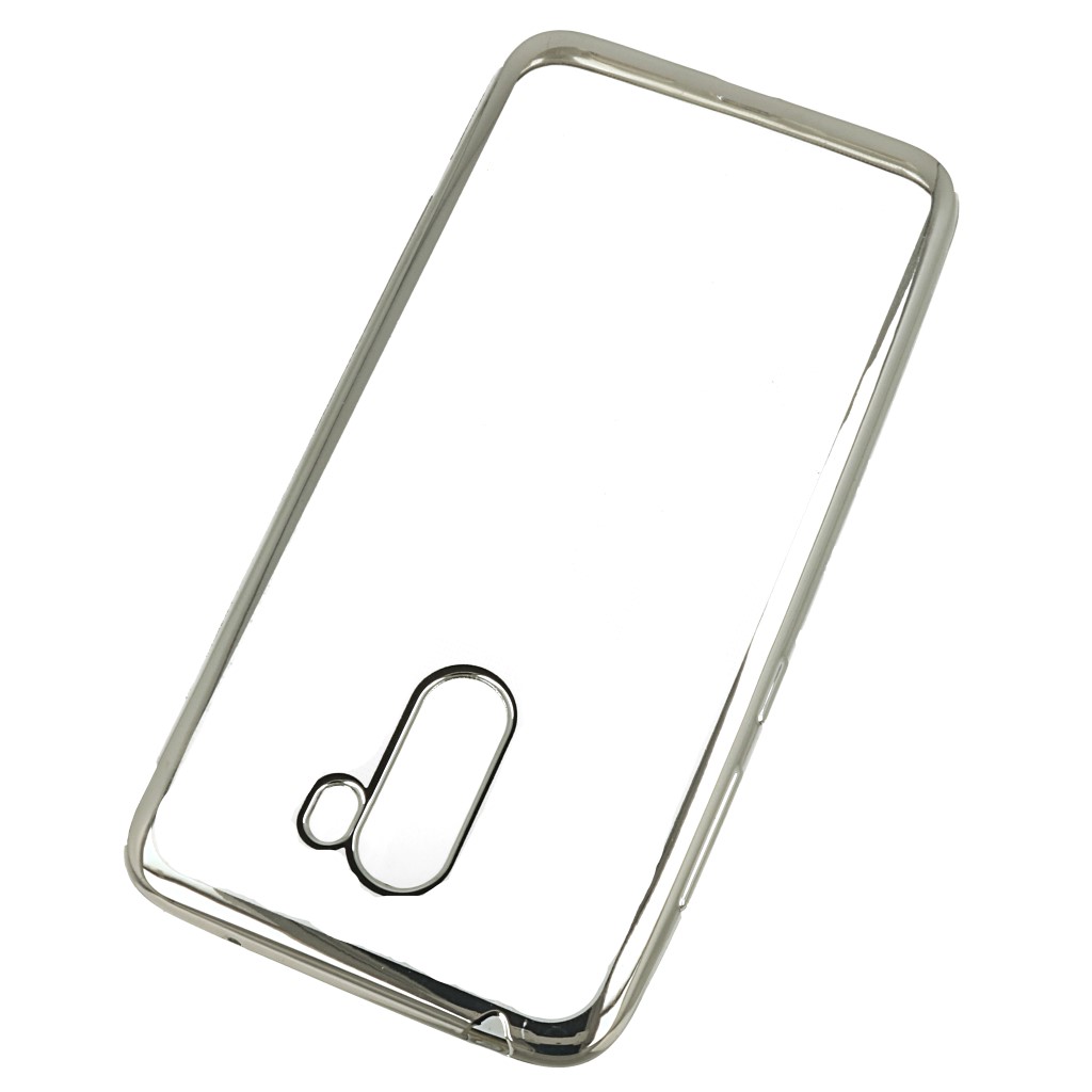 Pokrowiec etui elowe Ultracienkie z ramk srebrne Xiaomi Pocophone F1 / 2