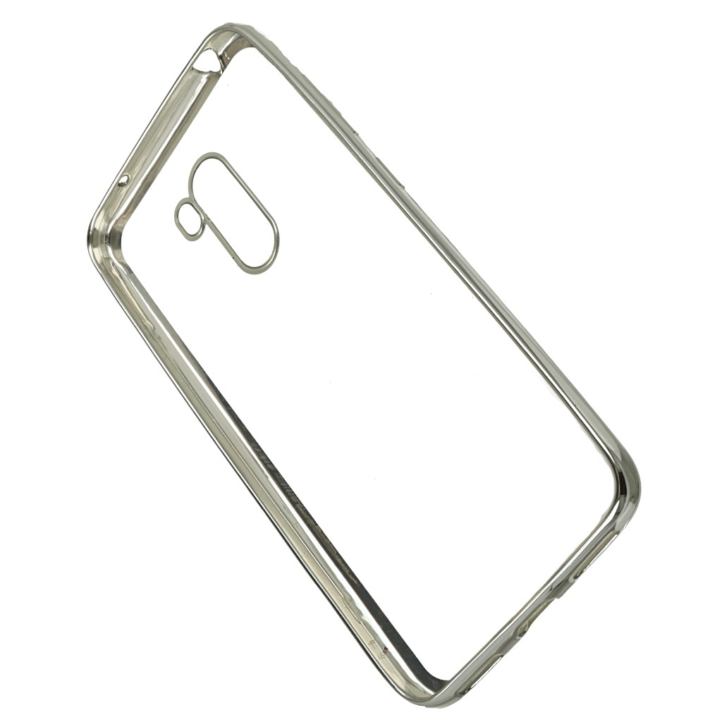 Pokrowiec etui elowe Ultracienkie z ramk srebrne Xiaomi Pocophone F1 / 3