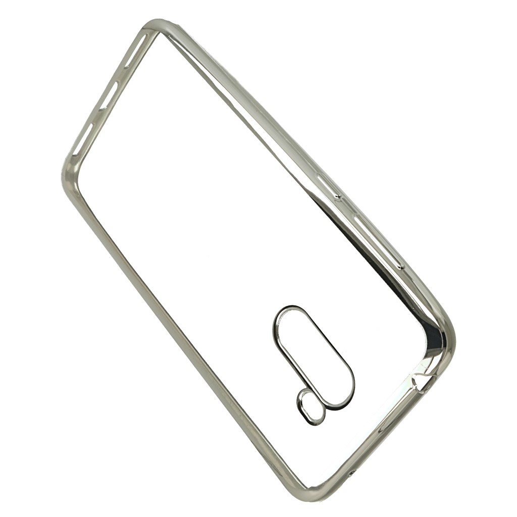 Pokrowiec etui elowe Ultracienkie z ramk srebrne Xiaomi Pocophone F1 / 4