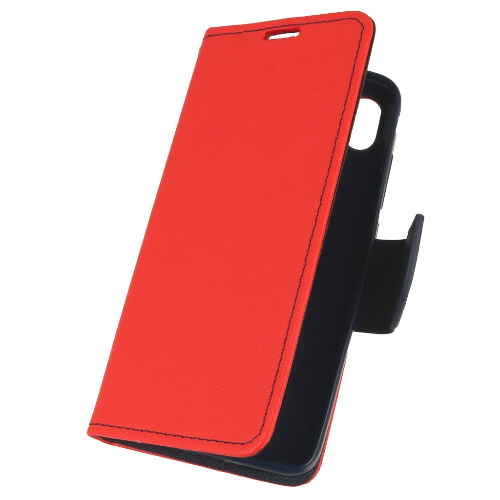 Pokrowiec etui z klapk na magnes Fancy Case czerwono-granatowe Xiaomi Redmi 7A