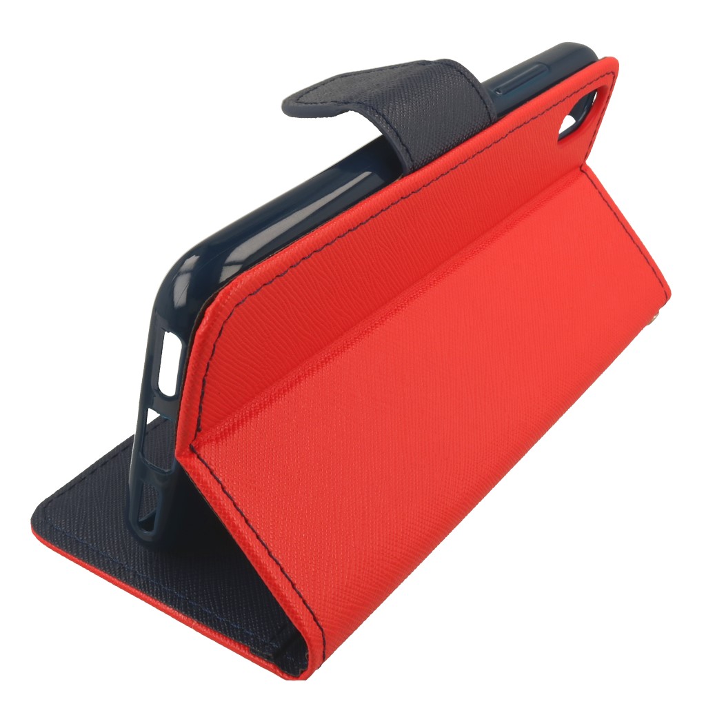 Pokrowiec etui z klapk na magnes Fancy Case czerwono-granatowe Xiaomi Redmi 7A / 4