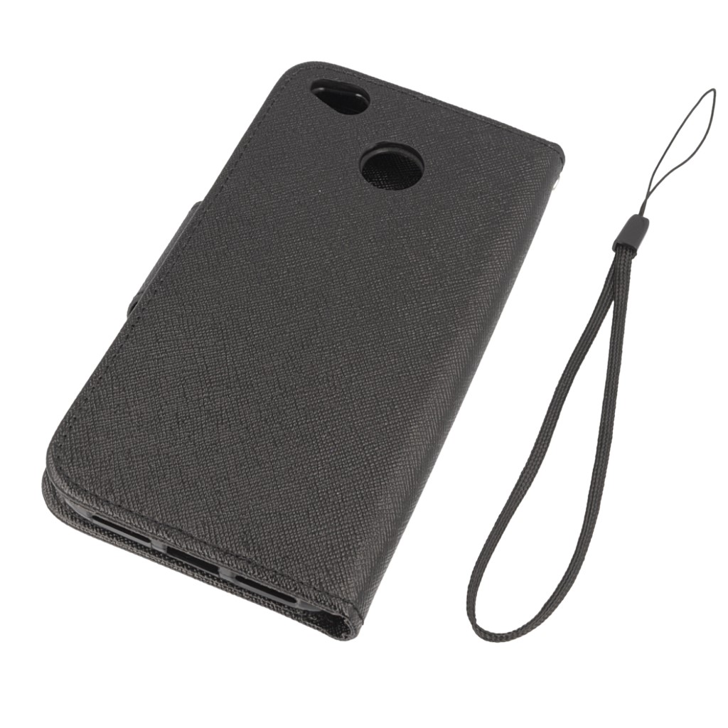 Pokrowiec etui z klapk na magnes Fancy Case czarne Xiaomi Redmi 4X / 2