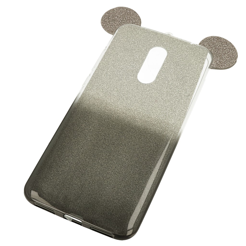 Pokrowiec back case brokatowa Myszka czarny Xiaomi Redmi 5 Plus / 6