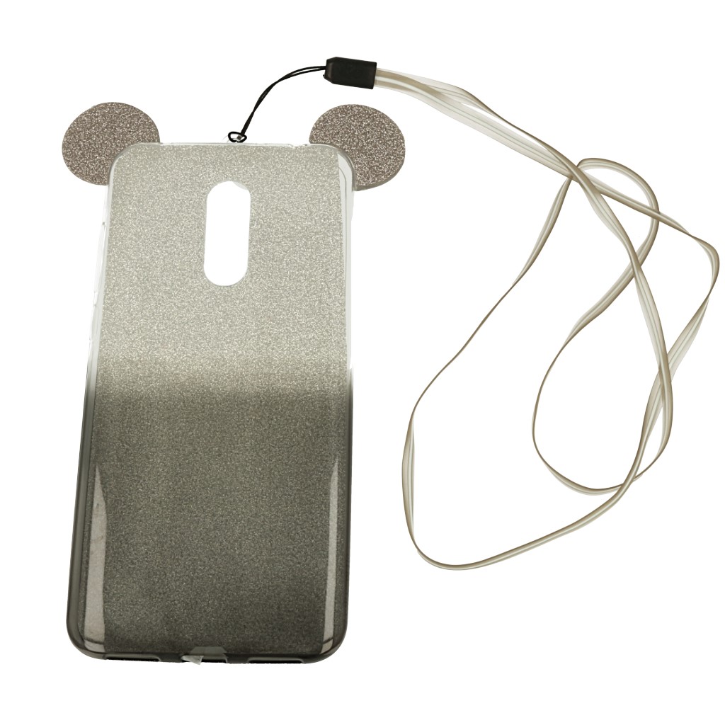 Pokrowiec back case brokatowa Myszka czarny Xiaomi Redmi 5 Plus