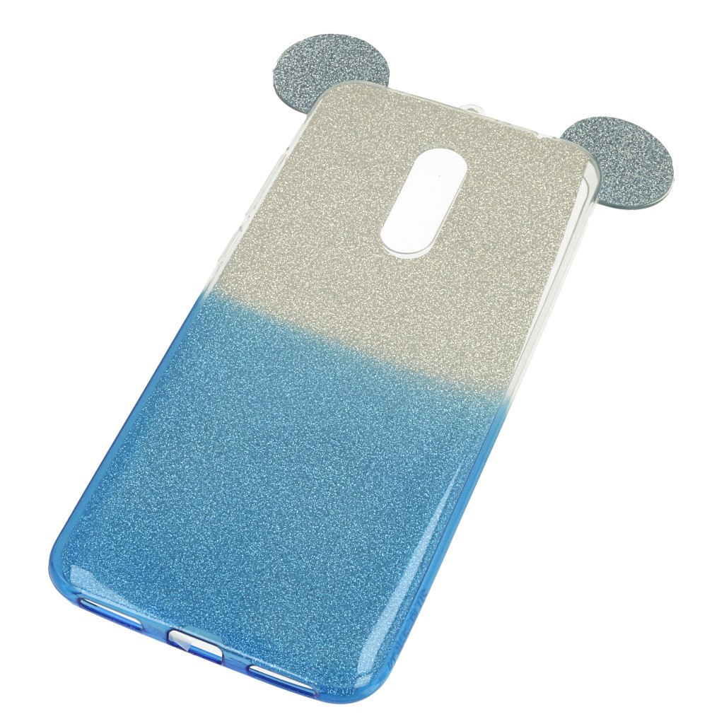 Pokrowiec back case brokatowa Myszka niebieski Xiaomi Redmi 5 Plus / 6