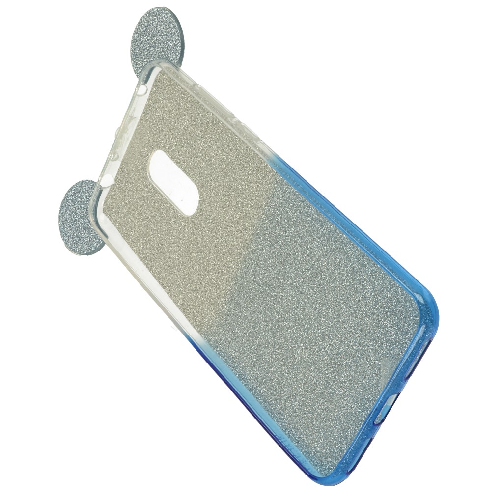 Pokrowiec back case brokatowa Myszka niebieski Xiaomi Redmi 5 Plus / 3