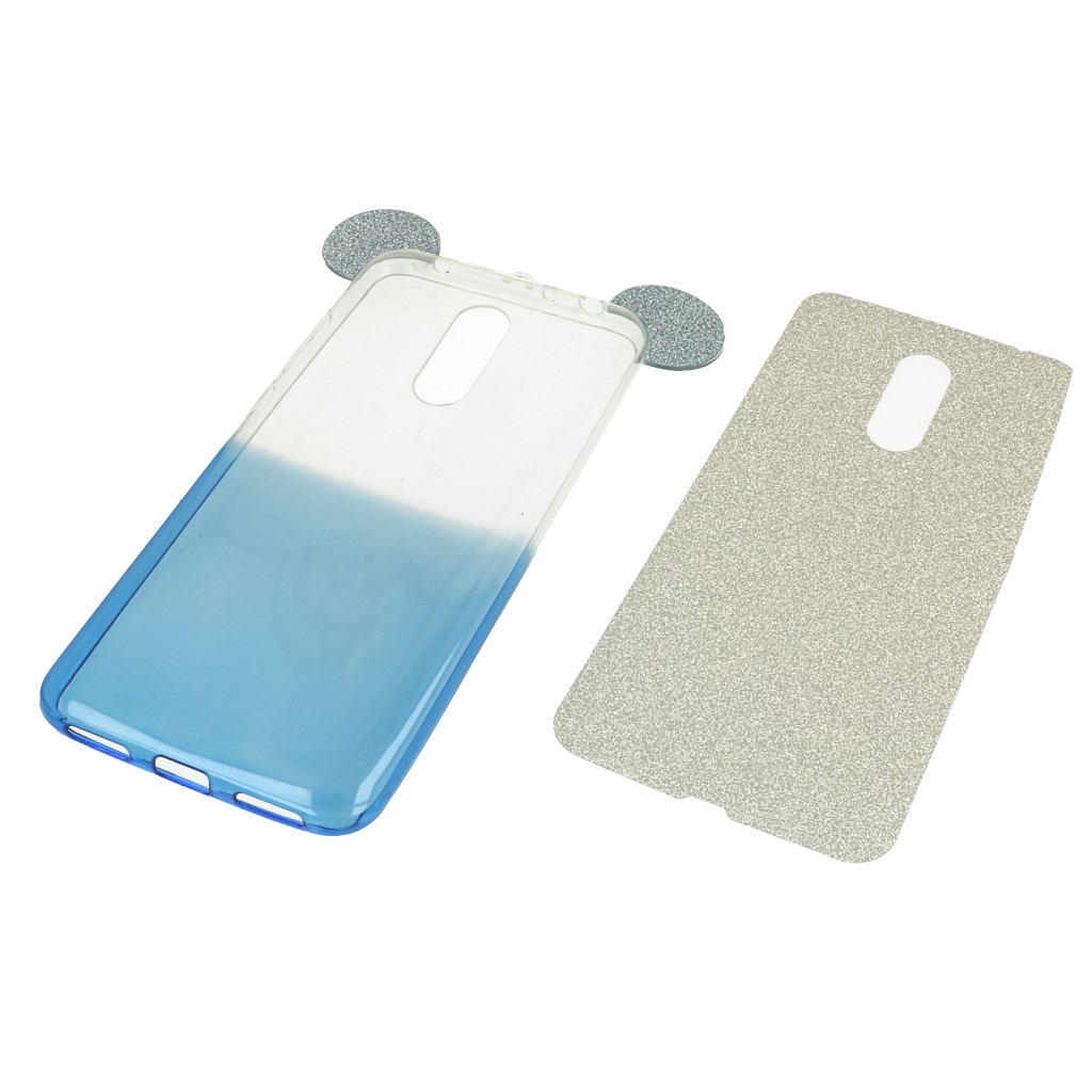 Pokrowiec back case brokatowa Myszka niebieski Xiaomi Redmi 5 Plus / 5