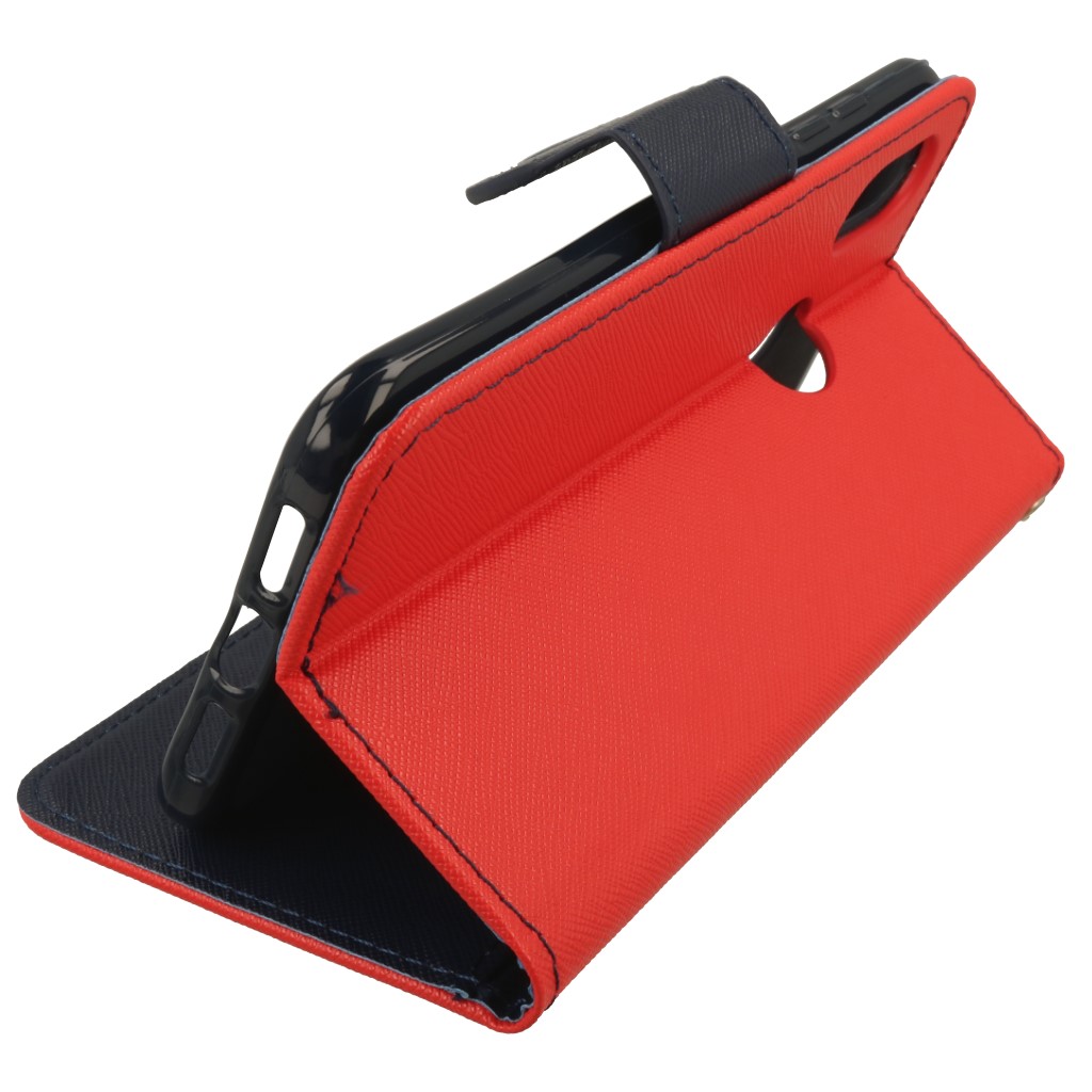 Pokrowiec etui z klapk na magnes Fancy Case czerwono-granatowe Xiaomi Redmi 6 Pro / 3