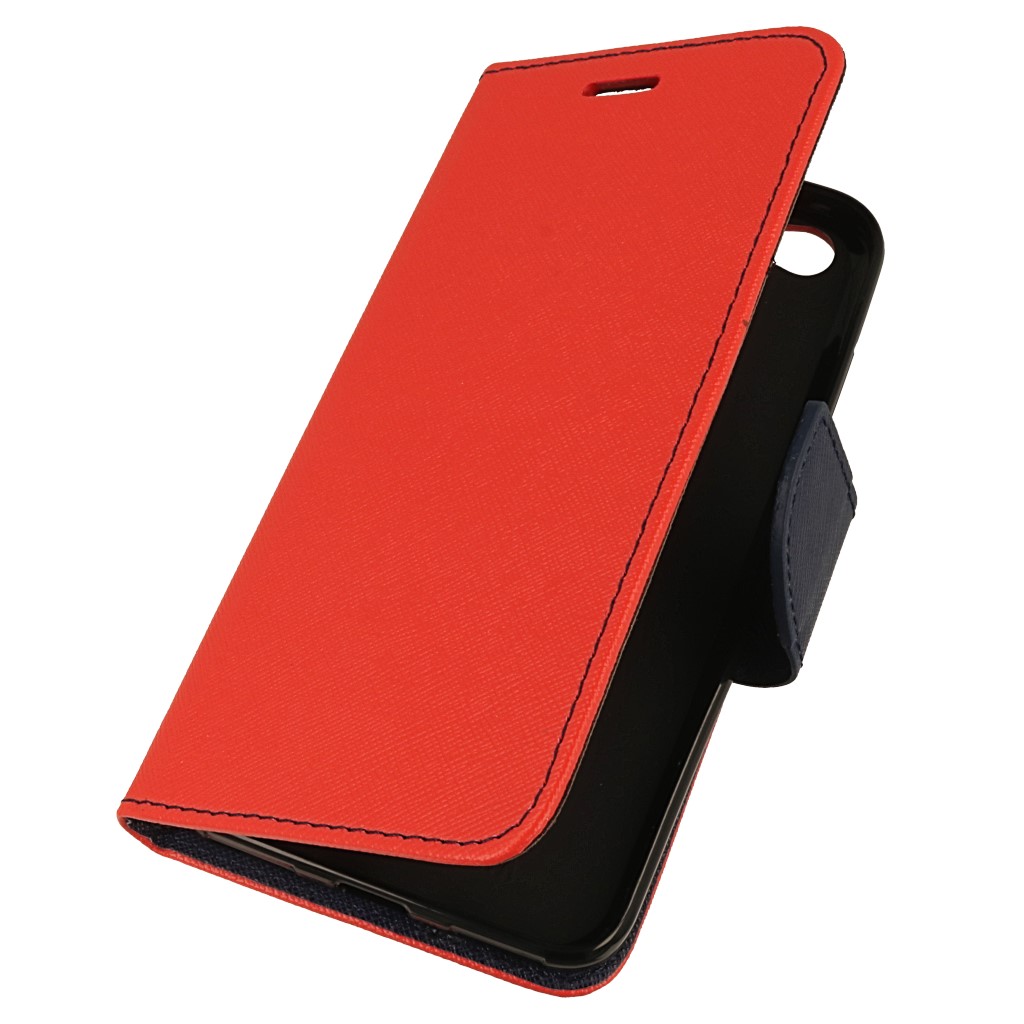 Pokrowiec etui z klapk na magnes Fancy Case czerwono-granatowe Xiaomi Redmi Note 5A Prime
