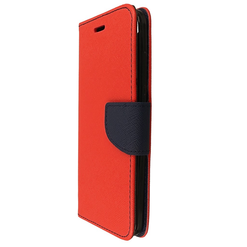 Pokrowiec etui z klapk na magnes Fancy Case czerwono-granatowe Xiaomi Redmi Note 5A Prime / 6