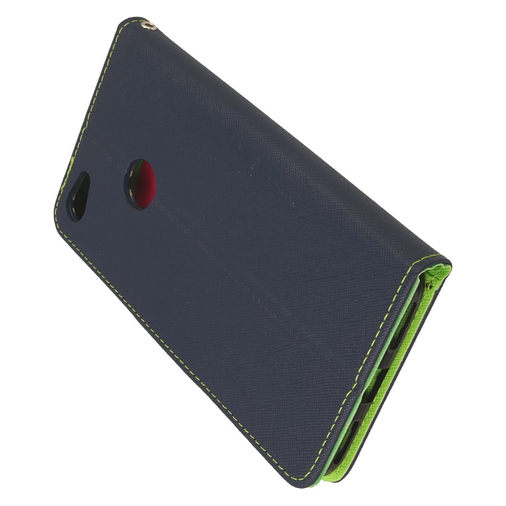 Pokrowiec etui z klapk na magnes Fancy Case granatowo-limonkowe Xiaomi Redmi Note 5A Prime / 6