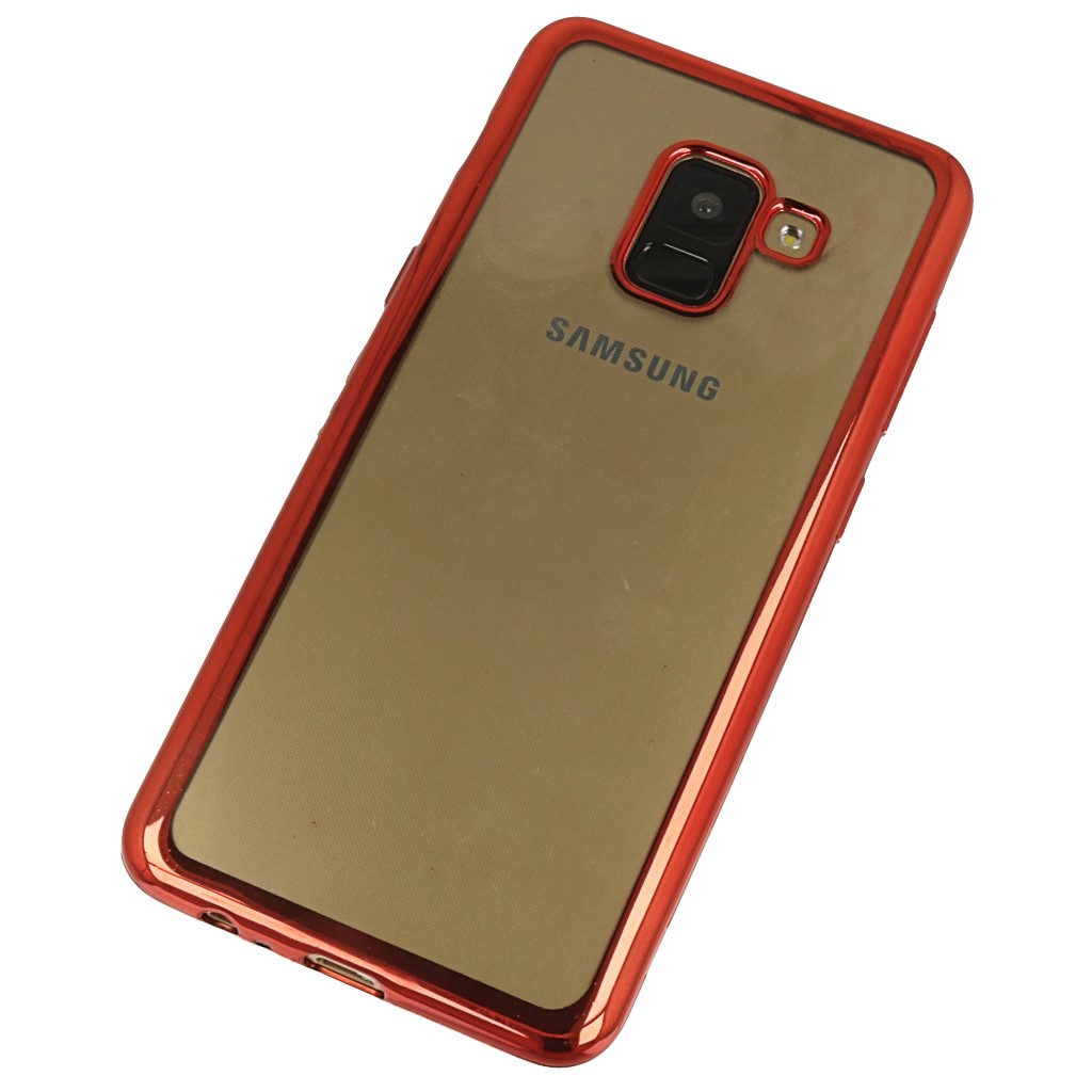 Pokrowiec etui elowe Ultracienkie z ramk czerwone SAMSUNG Galaxy A8 2018 / 6