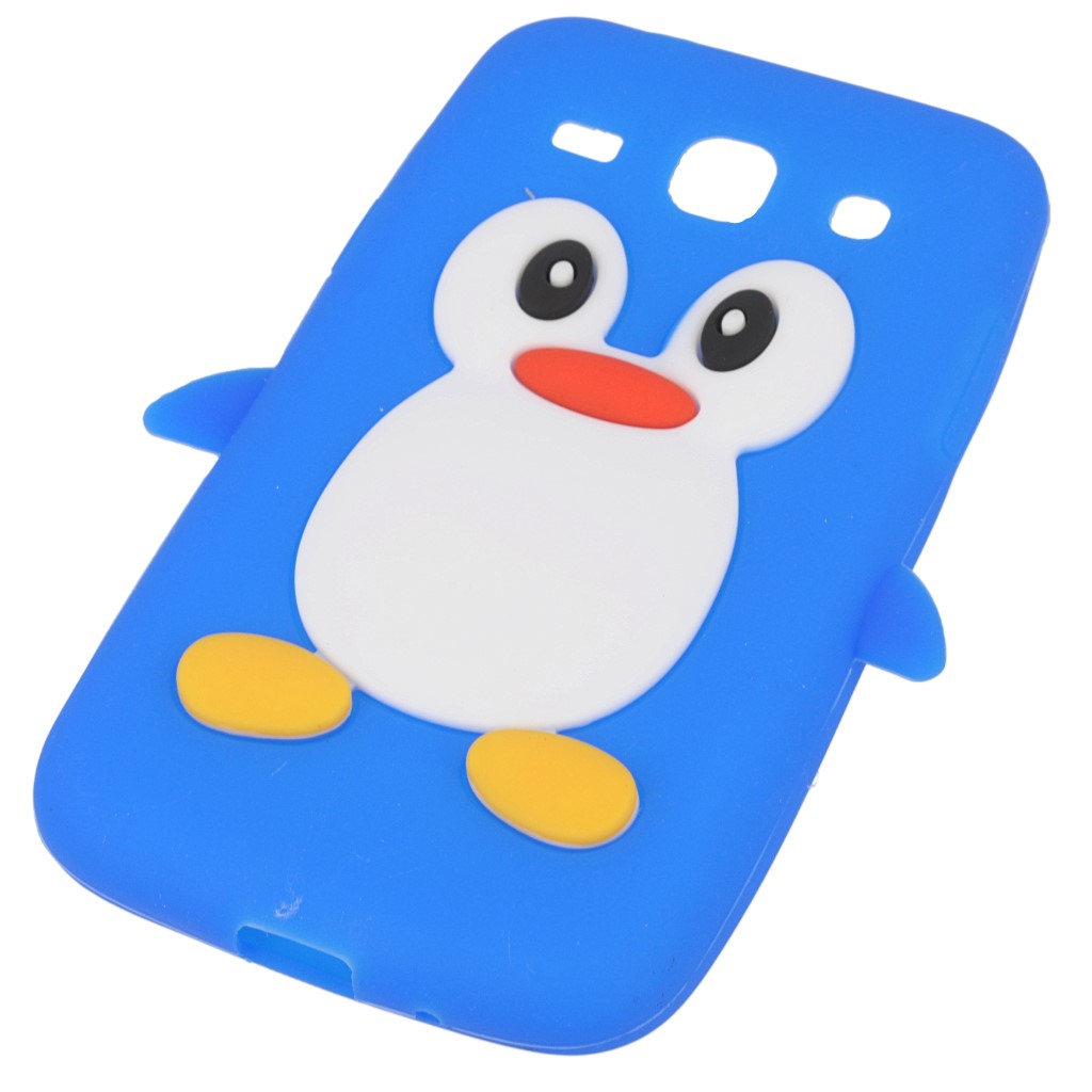 Pokrowiec etui silikonowe 3D Pingwin niebieskie SAMSUNG GT-S7275 Galaxy Ace 3 LTE