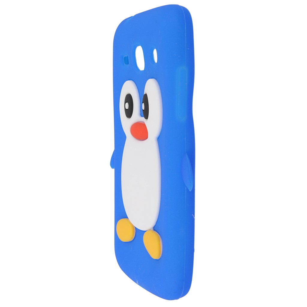 Pokrowiec etui silikonowe 3D Pingwin niebieskie SAMSUNG GT-S7275 Galaxy Ace 3 LTE / 6