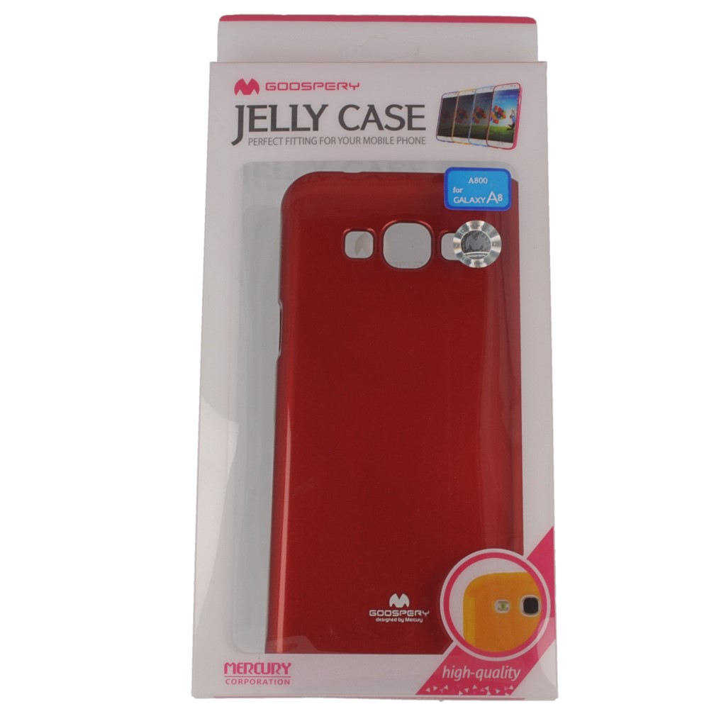 Pokrowiec etui silikonowe Mercury JELLY CASE czerwone SAMSUNG Galaxy A8 / 11