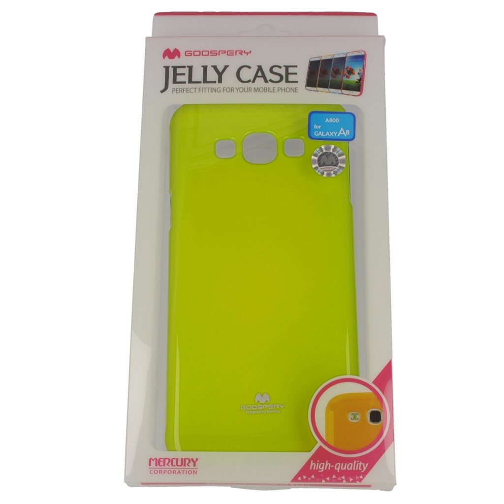 Pokrowiec etui silikonowe Mercury JELLY CASE limonkowy SAMSUNG Galaxy A8 / 11