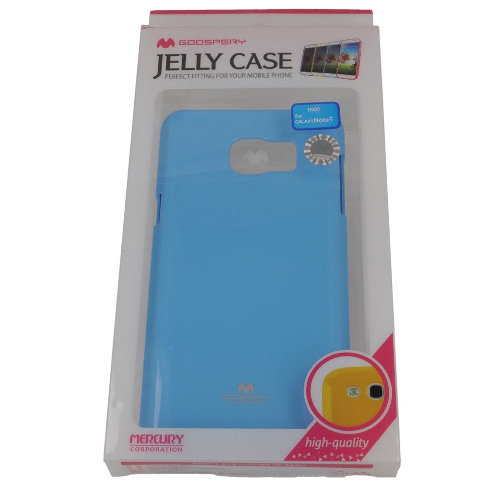 Pokrowiec etui silikonowe Mercury JELLY CASE bkitne SAMSUNG Galaxy Note 5 / 10