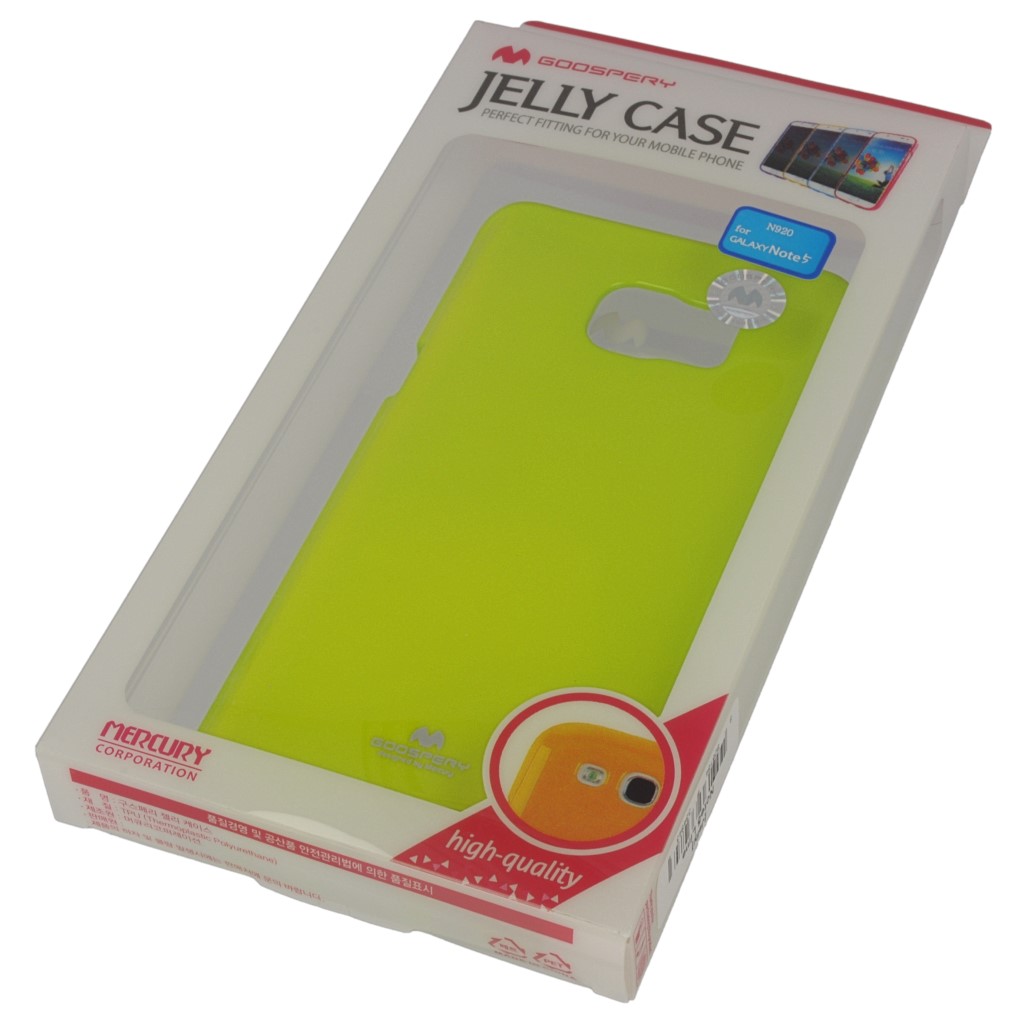 Pokrowiec etui silikonowe Mercury JELLY CASE limonkowy SAMSUNG Galaxy Note 5 / 10