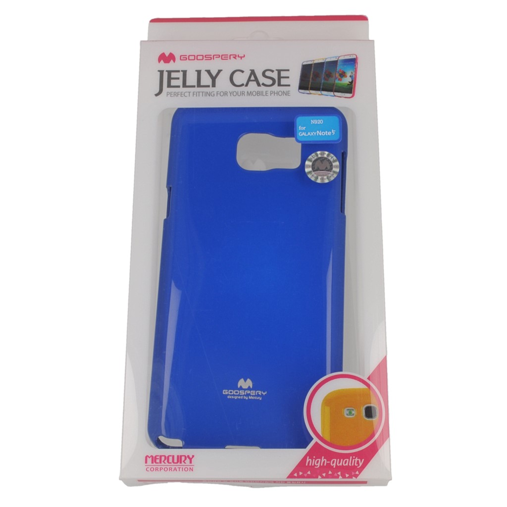 Pokrowiec etui silikonowe Mercury JELLY CASE niebieskie SAMSUNG Galaxy Note 5 / 10