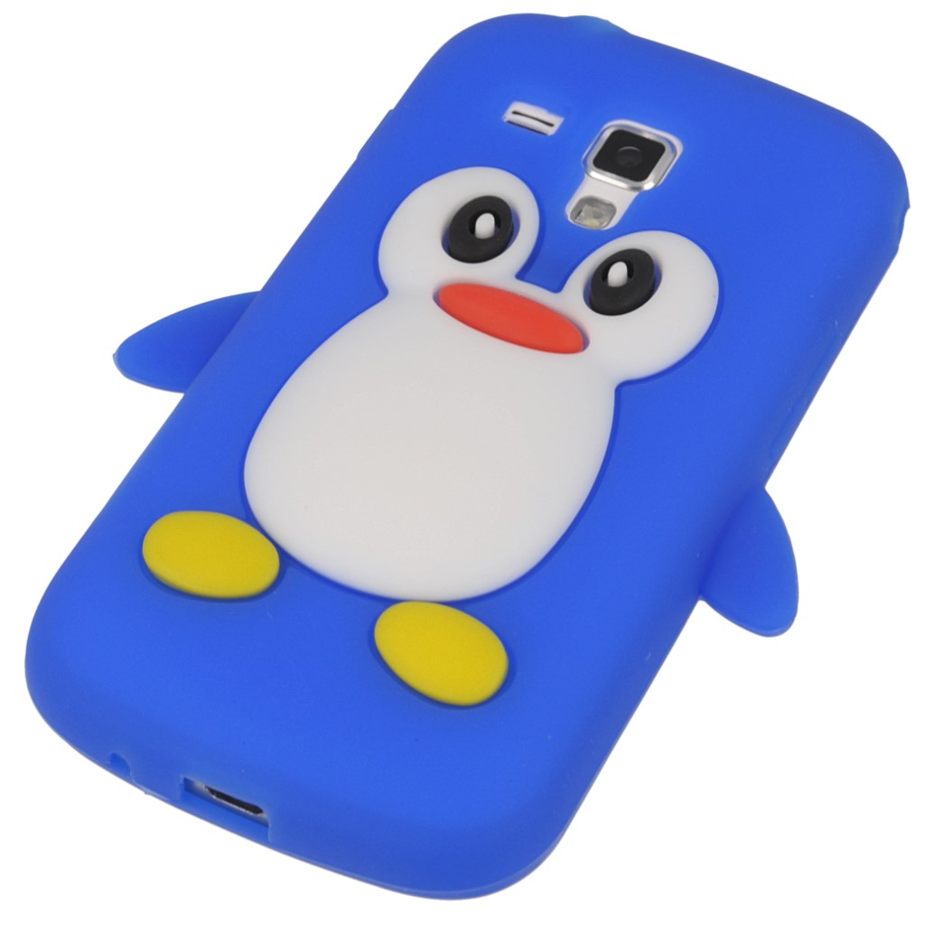 Pokrowiec etui silikonowe 3D Pingwin niebieskie SAMSUNG GT-S7580 Galaxy Trend Plus