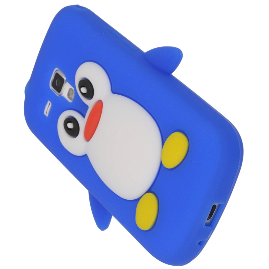Pokrowiec etui silikonowe 3D Pingwin niebieskie SAMSUNG GT-S7580 Galaxy Trend Plus / 7