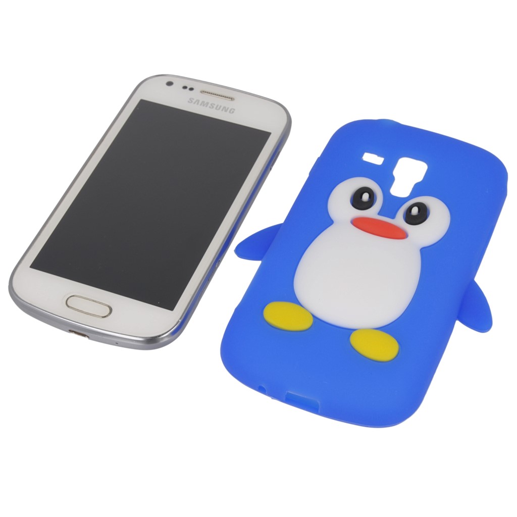 Pokrowiec etui silikonowe 3D Pingwin niebieskie SAMSUNG GT-S7580 Galaxy Trend Plus / 12