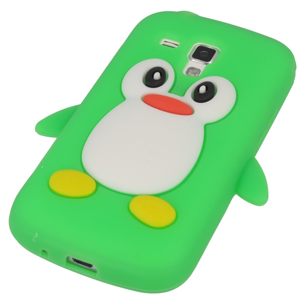 Pokrowiec etui silikonowe 3D Pingwin zielone SAMSUNG GT-S7580 Galaxy Trend Plus