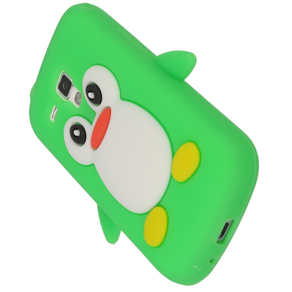 Pokrowiec etui silikonowe 3D Pingwin zielone SAMSUNG GT-S7580 Galaxy Trend Plus / 5