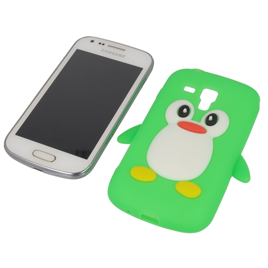 Pokrowiec etui silikonowe 3D Pingwin zielone SAMSUNG GT-S7580 Galaxy Trend Plus / 9