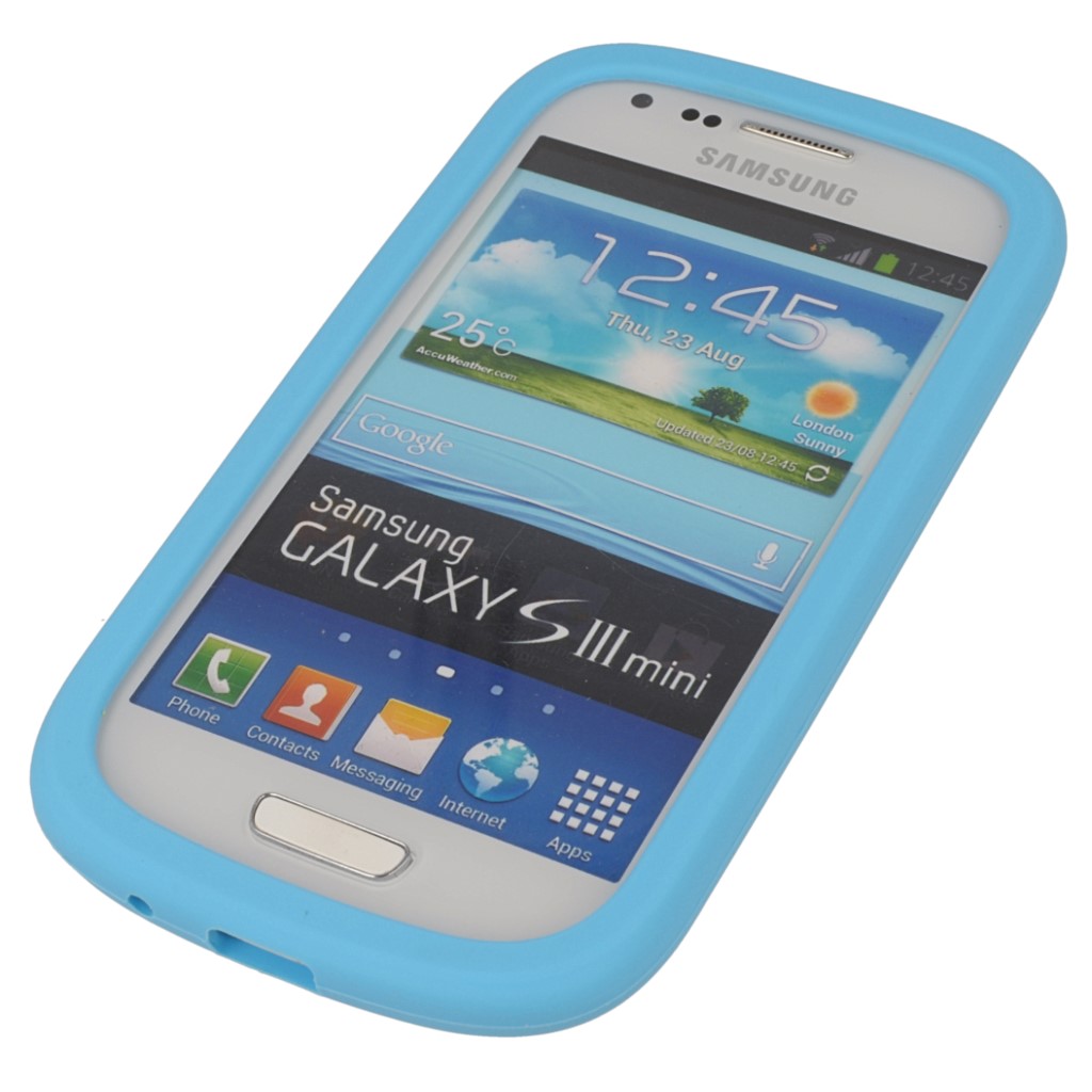 Pokrowiec etui silikonowe 3D M&M niebieskie SAMSUNG Galaxy S III mini / 3