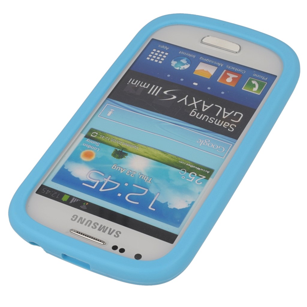Pokrowiec etui silikonowe 3D M&M niebieskie SAMSUNG Galaxy S III mini / 4