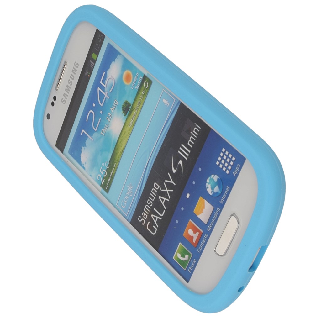 Pokrowiec etui silikonowe 3D M&M niebieskie SAMSUNG Galaxy S III mini VE / 7