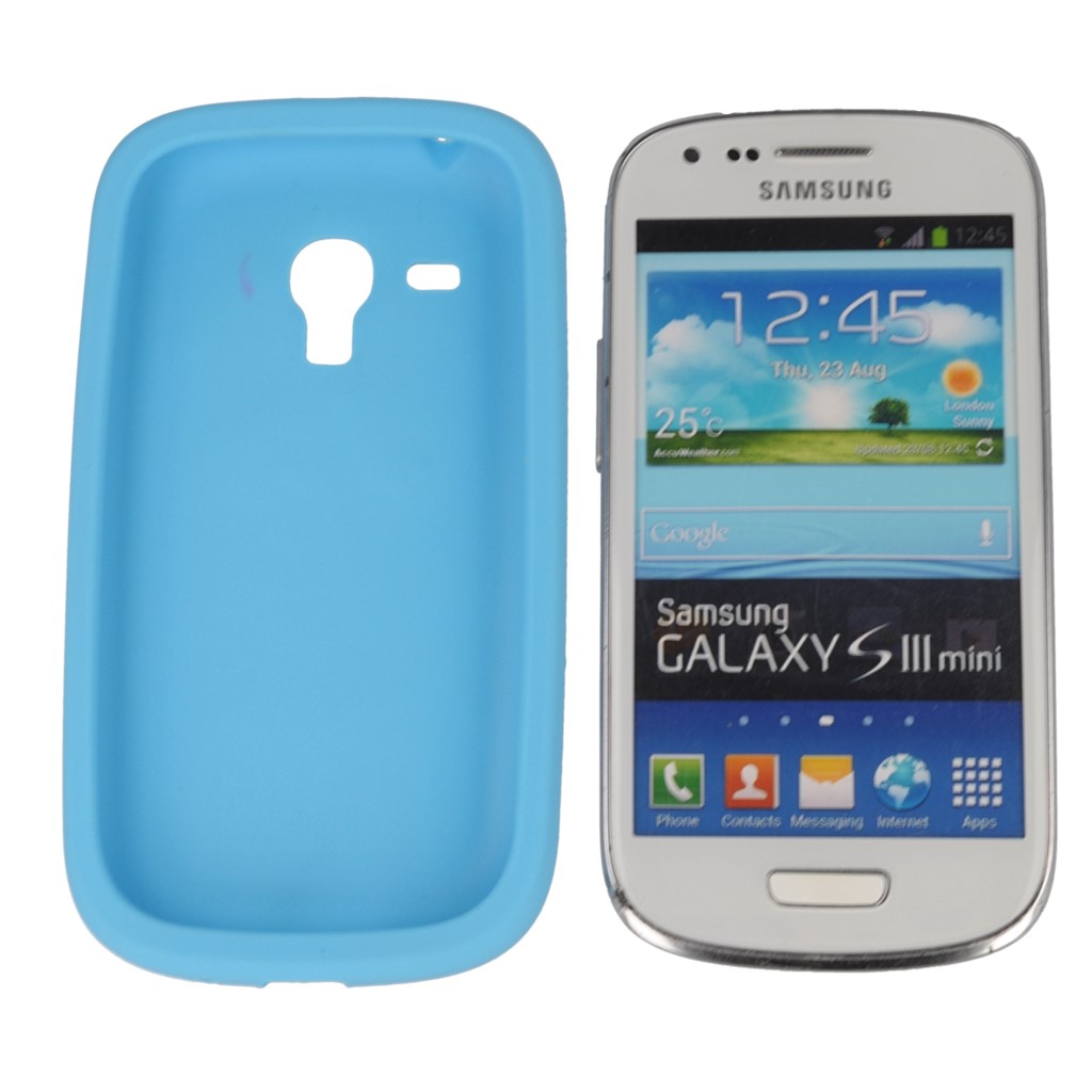 Pokrowiec etui silikonowe 3D M&M niebieskie SAMSUNG Galaxy S III mini / 10