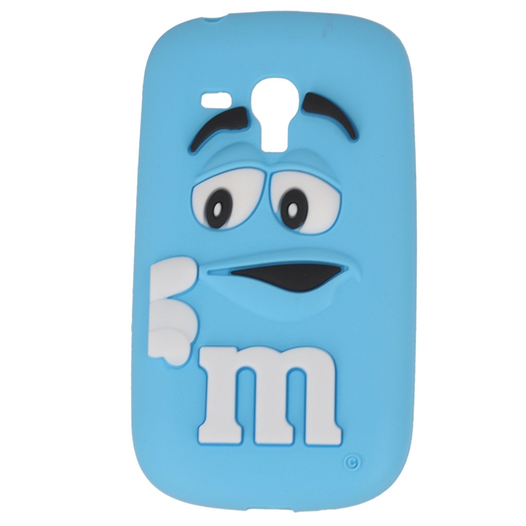 Pokrowiec etui silikonowe 3D M&M niebieskie SAMSUNG Galaxy S III mini / 11