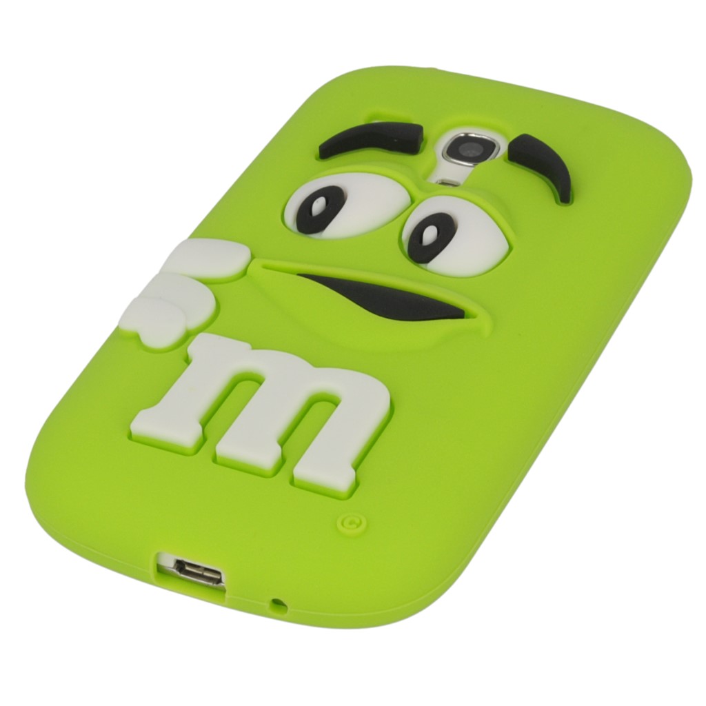 Pokrowiec etui silikonowe 3D M&M zielone SAMSUNG Galaxy S III mini VE