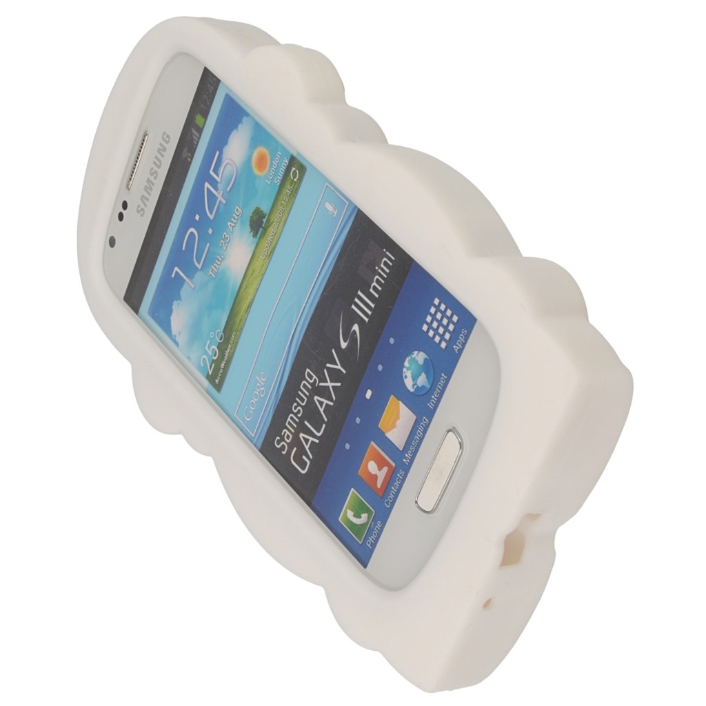 Pokrowiec etui silikonowe 3D Mapka biae SAMSUNG Galaxy S III mini VE / 7