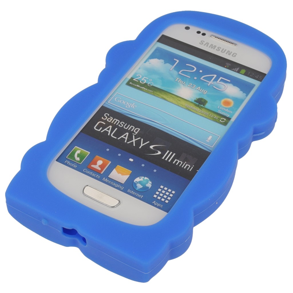 Pokrowiec etui silikonowe 3D Mapka niebieskie SAMSUNG Galaxy S III mini VE / 3