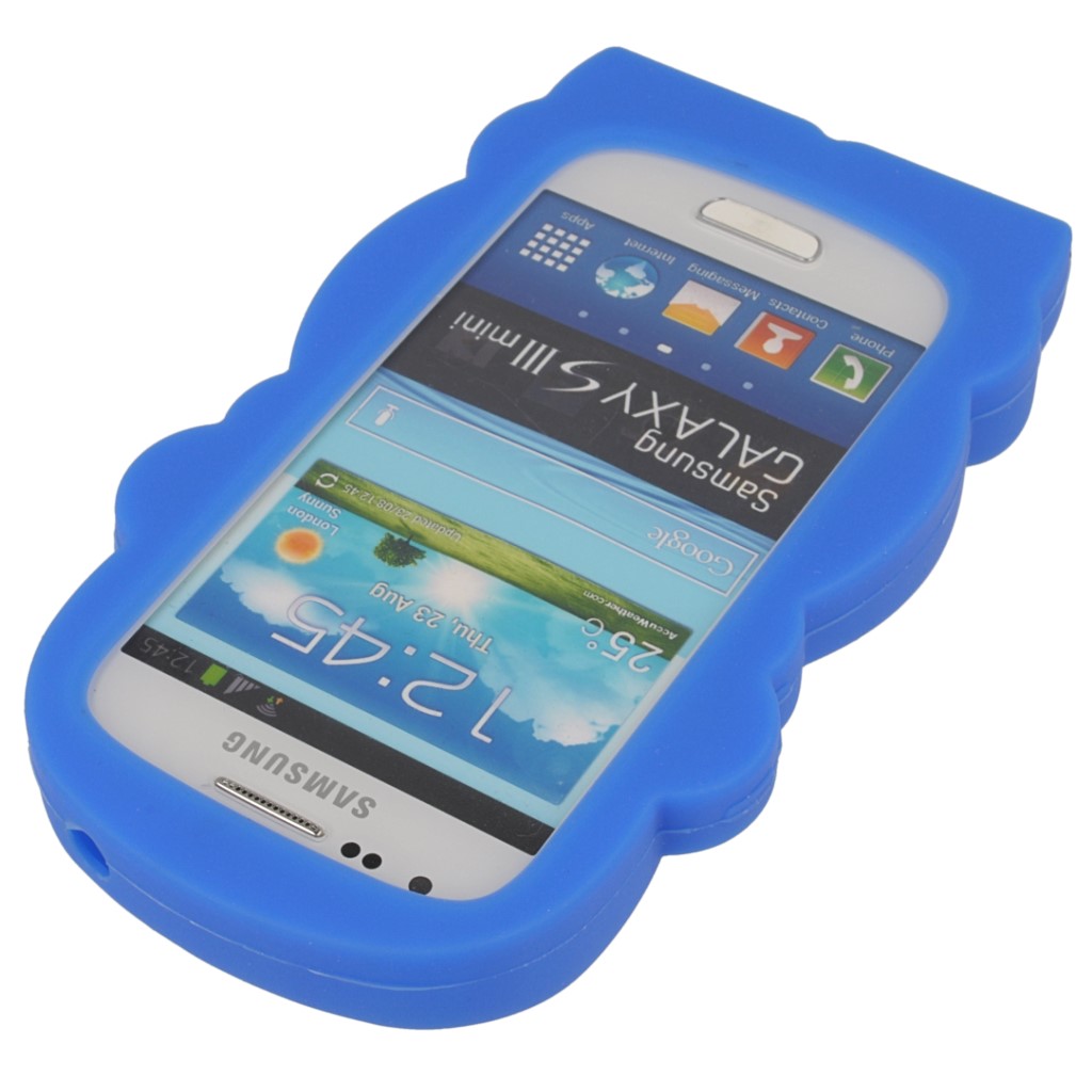 Pokrowiec etui silikonowe 3D Mapka niebieskie SAMSUNG Galaxy S III mini VE / 4