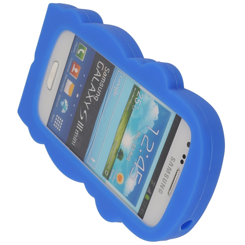 Pokrowiec etui silikonowe 3D Mapka niebieskie SAMSUNG Galaxy S III mini VE / 8