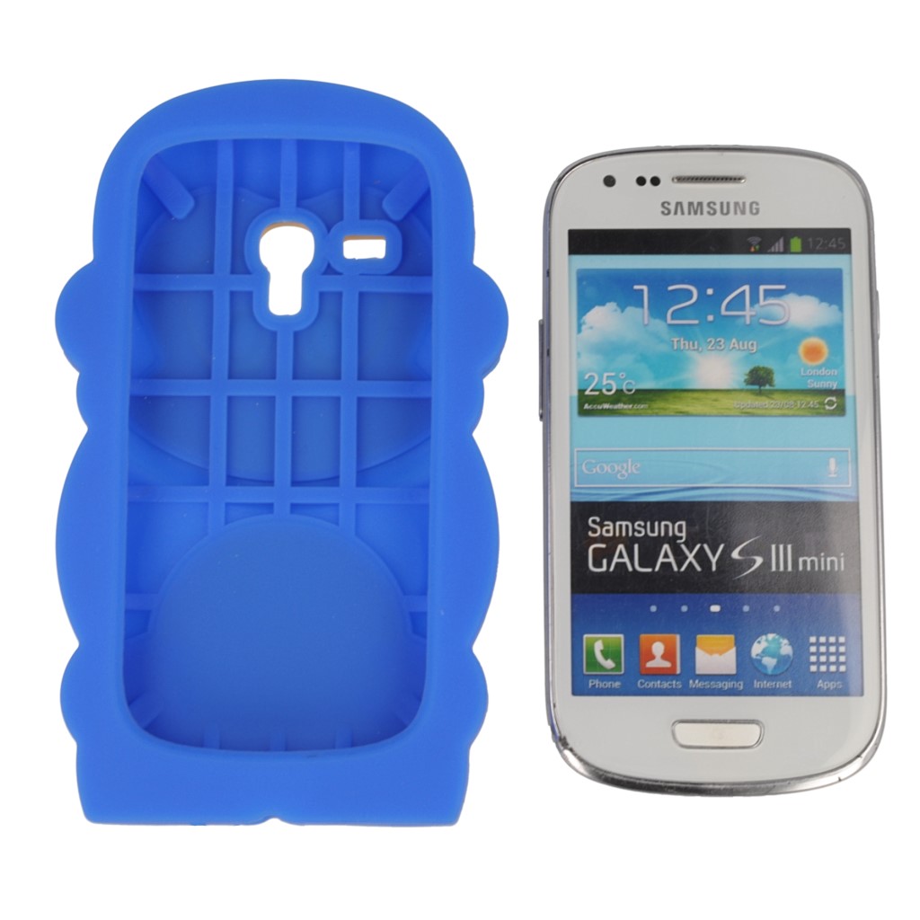 Pokrowiec etui silikonowe 3D Mapka niebieskie SAMSUNG Galaxy S III mini VE / 9