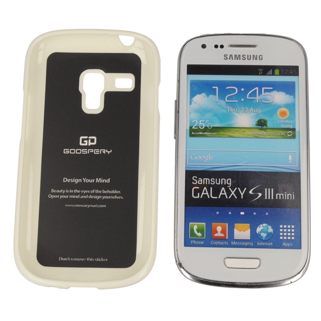 Pokrowiec etui silikonowe Mercury JELLY CASE biae SAMSUNG Galaxy S III mini VE / 9