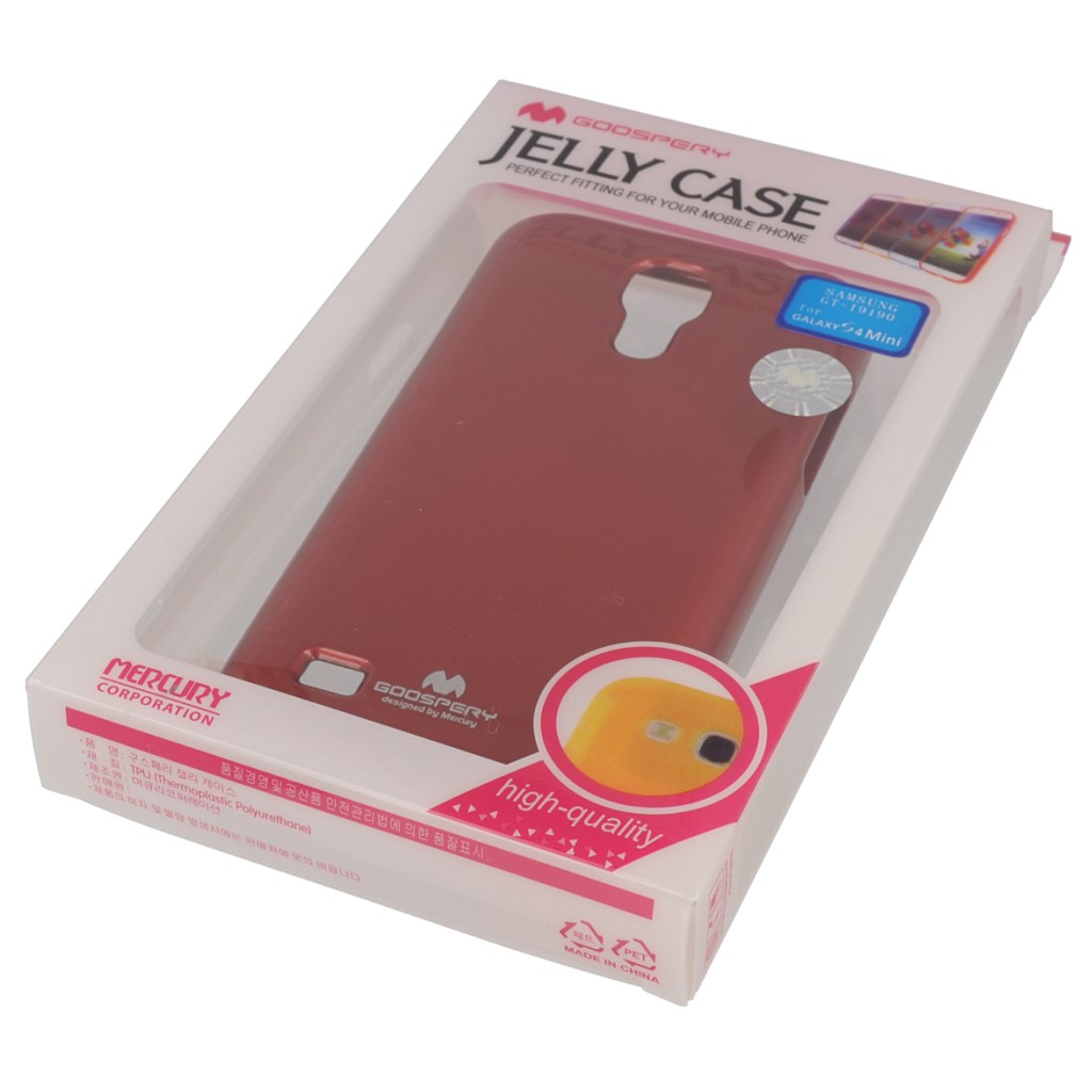 Pokrowiec etui silikonowe Mercury JELLY CASE czerwone SAMSUNG Galaxy S4 mini plus / 10