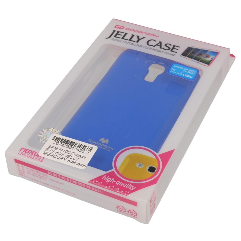 Pokrowiec etui silikonowe Mercury JELLY CASE niebieskie SAMSUNG Galaxy S4 mini plus / 9